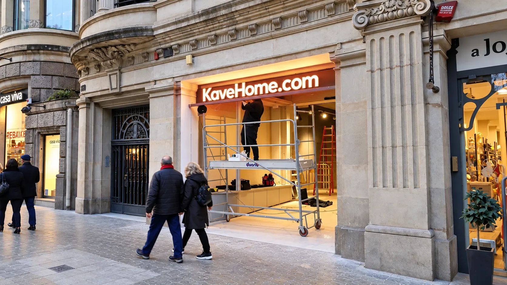 Instal·lació de gràfica a l’aparador de Kave Home